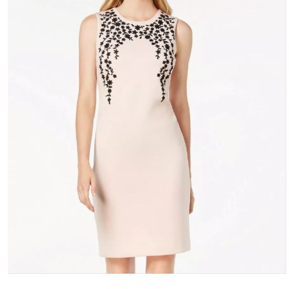 Calvin Klein Sleeveless Cocktail Midi Peach Dress. Size 12. Classy Rare